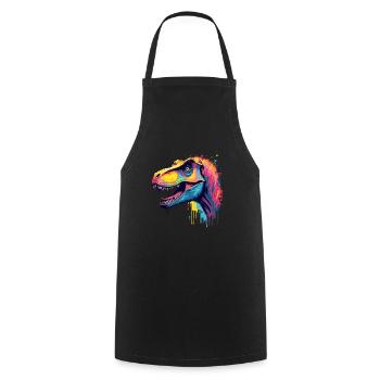 T-Rex Coloré Art Oeuvre Motif Animal Dinosaure - Tablier de cuisine - noir - Devant - AI Model Male 185 dark (185cm)