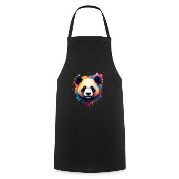 Panda Bunte Kunst Kunstwerk Tier Motiv Panda - Kochschürze - Schwarz - Vorne - AI Model Male 185 dark (185cm)