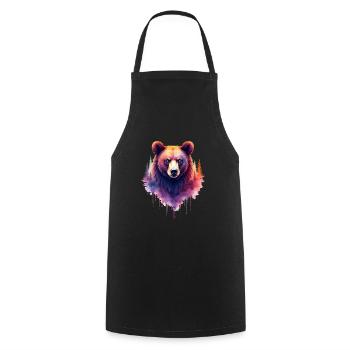 Bear Art Artwork Watercolor Woodland Bears - Cooking Apron - black - Front - AI Model Male 185 dark (185cm)