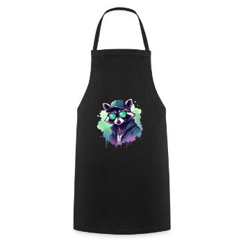 raton laveur musique rappeur cool raton laveur - Tablier de cuisine - noir - Devant - AI Model Male 185 dark (185cm)