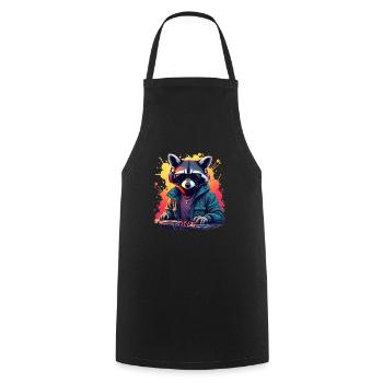 Waschbär Musik DJ Cooles Waschbär - Kochschürze - Schwarz - Vorne - AI Model Male 185 dark (185cm)