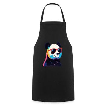 Panda Art Artwork Pop Art Panda - Cooking Apron - black - Front - AI Model Male 185 dark (185cm)