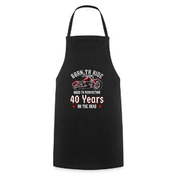 40 Anniversaire 1985 Moto Moto - Tablier de cuisine - noir - Devant - AI Model Male 185 dark (185cm)