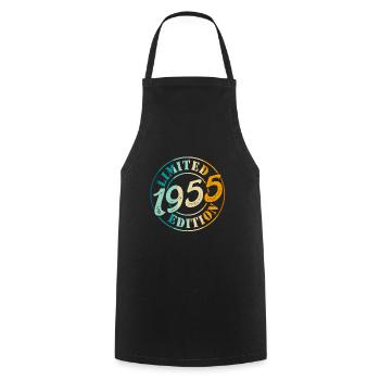 70th Birthday 1955 Limited Edition 70th Anniversary - Cooking Apron - black - Front - AI Model Male 185 dark (185cm)