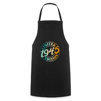 80e anniversaire 1945 Édition limitée 80e anniversaire - Tablier de cuisine - noir - Devant - AI Model Male 185 dark (185cm)