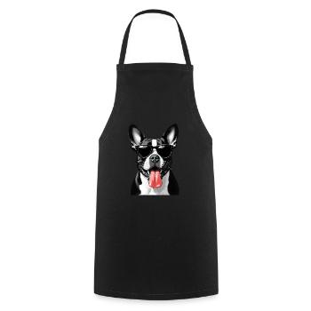 Bouledogue chien motif animal drôle bouledogues - Tablier de cuisine - noir - Devant - AI Model Male 185 dark (185cm)