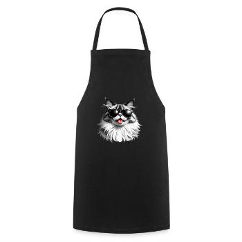 Main Coon Cat Animal Motif Funny Cats - Cooking Apron - black - Front - AI Model Male 185 dark (185cm)