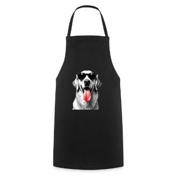 Golden Retriever Dog Animal Motif Funny Dogs - Cooking Apron - black - Front - AI Model Male 185 dark (185cm)