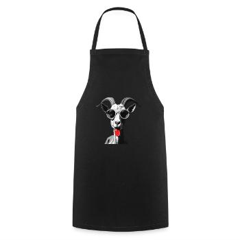 Goat Goat Keeper Animal Motif Funny Goats - Cooking Apron - black - Front - AI Model Male 185 dark (185cm)