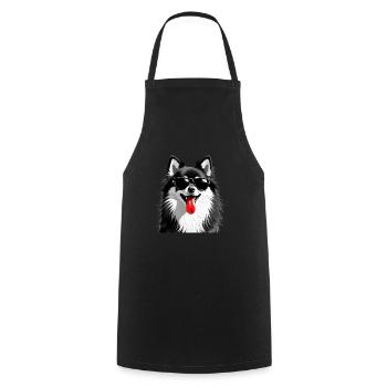 Pomeranian Dog Animal Motif Funny Dogs - Cooking Apron - black - Front - AI Model Male 185 dark (185cm)
