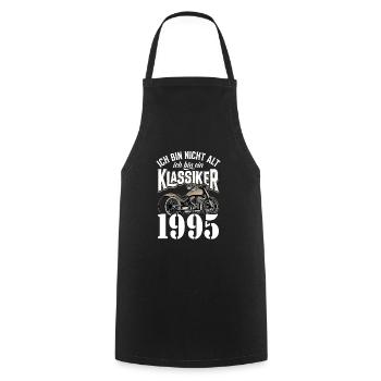 30th Birthday 1995 Motorcycle Motorcyclist - Cooking Apron - black - Front - AI Model Male 185 dark (185cm)