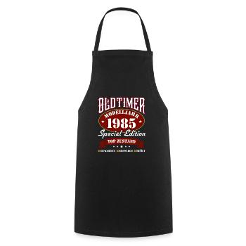 Cadeau 40ème anniversaire Voiture Vintage 1985 - Tablier de cuisine - noir - Devant - AI Model Male 185 dark (185cm)