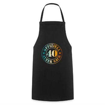 40th Birthday Men Man Old Sack 40 Years - Cooking Apron - black - Front - AI Model Male 185 dark (185cm)