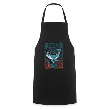 Lebendiges farbenfrohes künstlerisches Hai-Design - Kochschürze - Schwarz - Vorne - AI Model Male 185 dark (185cm)