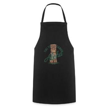 Tiki Kultur Maori Maske für einen Tkik Fans - Kochschürze - Schwarz - Vorne - AI Model Male 185 dark (185cm)