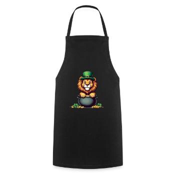 Lion St. Patrick's Day Outfit Lions - Cooking Apron - black - Front - AI Model Male 185 dark (185cm)