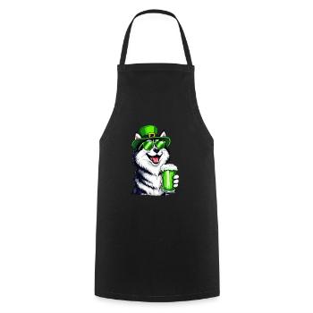 Husky St. Patricks Day Bier Outfit Hunde - Kochschürze - Schwarz - Vorne - AI Model Male 185 dark (185cm)