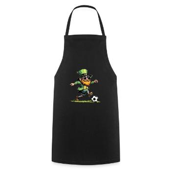 Football Leprechaun Sports St. Patrick's Day - Cooking Apron - black - Front - AI Model Male 185 dark (185cm)