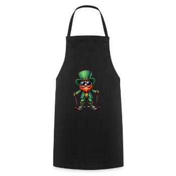 Ski Leprechaun Sport Saint-Patrick - Tablier de cuisine - noir - Devant - AI Model Male 185 dark (185cm)