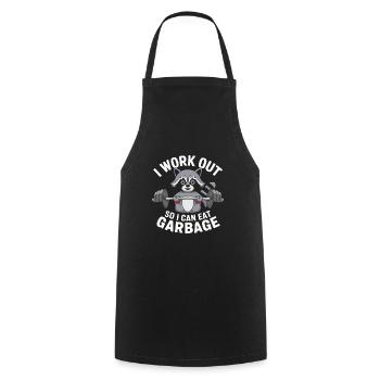Fitness Raccoon Workout - Cooking Apron - black - Front - AI Model Male 185 dark (185cm)