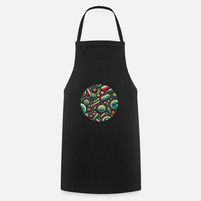 Microscopic world of microbes - Cooking Apron - black
