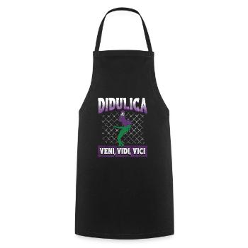 Didulica : Veni, Vidi, Vici – légende du football - Tablier de cuisine - noir - Devant - AI Model Male 185 dark (185cm)