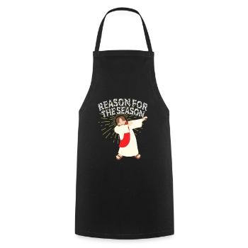 JESUS REASON SEASON WEIHNACHTS GESCHENKE NIKOLAUS - Kochschürze - Schwarz - Vorne - AI Model Male 185 dark (185cm)