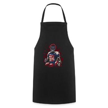 Spooky American Football Costume Halloween - Cooking Apron - black - Front - AI Model Male 185 dark (185cm)