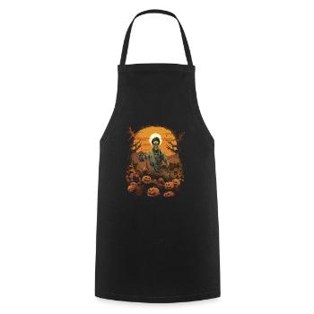Zombie coréen effrayant d’Halloween - Tablier de cuisine - noir - Devant - AI Model Male 185 dark (185cm)