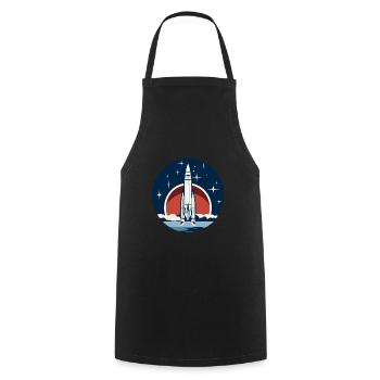 Vintage Raketen Weltraum Logo Space Rocket - Cooking Apron - black - Front - AI Model Male 185 dark (185cm)