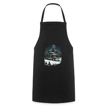 Christmas Truck Driver Christmas Semi Truck - Cooking Apron - black - Front - AI Model Male 185 dark (185cm)