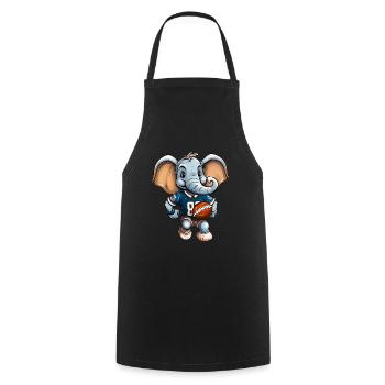 Elephant Rugby / Joueur de rugby Elephant - Tablier de cuisine - noir - Devant - AI Model Male 185 dark (185cm)