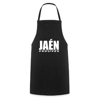 Jaén Coordinates - Cooking Apron - black - Front - AI Model Male 185 dark (185cm)