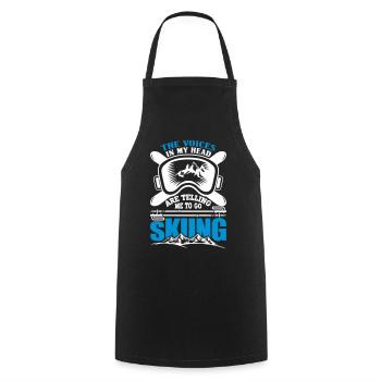 Funny skier snowboarding winter sport ski ar - Cooking Apron - black - Front - AI Model Male 185 dark (185cm)