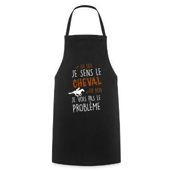 Cheval, chevaux, équitation écurie, cadeau - Tablier de cuisine - noir - Devant - AI Model Male 185 dark (185cm)