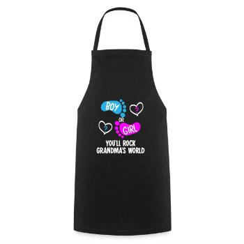 Bébé fête fille ou garçon grand-mère grand-mère - Tablier de cuisine - noir - Devant - AI Model Male 185 dark (185cm)