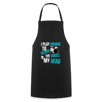 Drums - Cooking Apron - black - Front - AI Model Male 185 dark (185cm)