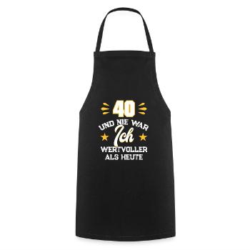 spruch zum 40. Geburtstag Geschenk zum 40. - Kochschürze - Schwarz - Vorne - AI Model Male 185 dark (185cm)