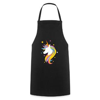 Cute unicorn - Cooking Apron - black - Front - AI Model Male 185 dark (185cm)