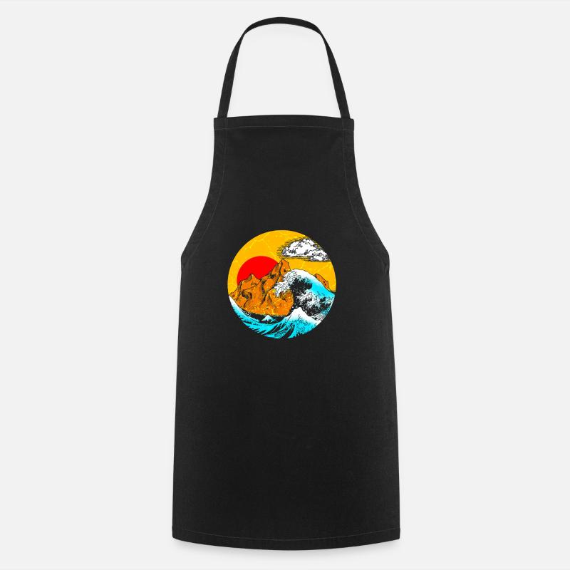 Art japonais - Tablier de cuisine - noir