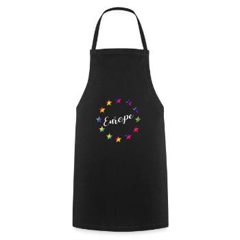 EU European Union stars rainbow colors - Cooking Apron - black - Front - AI Model Male 185 dark (185cm)