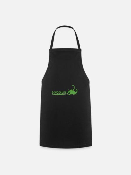 Dinosaurs en vert - dinosaures en vert - Tablier de cuisine - noir