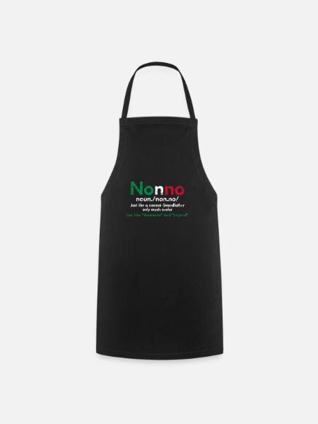 Italie Grand-père Nonno Encyclopédie Cadeau - Tablier de cuisine - noir