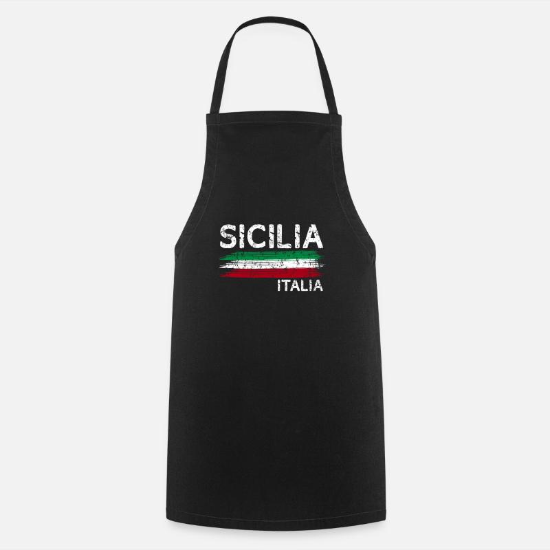Italy Sicily gift - Cooking Apron - black