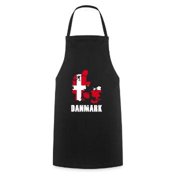 Denmark holiday flag - Cooking Apron - black - Front - AI Model Male 185 dark (185cm)