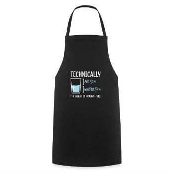 Physique Science Verre Demi-plein Humour - Tablier de cuisine - noir - Devant - AI Model Male 185 dark (185cm)