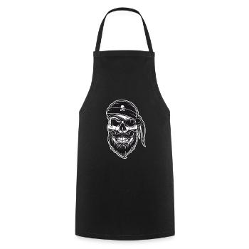 Pirate face mask mouth-nose mask - Cooking Apron - black - Front - AI Model Male 185 dark (185cm)