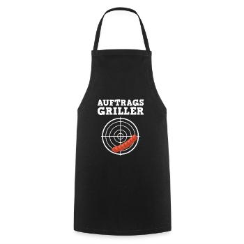 Auftragsgriller Grillkönig - Kochschürze - Schwarz - Vorne - AI Model Male 185 dark (185cm)