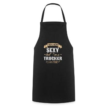 Sexy Trucker Truck Driver Lkw Fahrer Lustig - Kochschürze - Schwarz - Vorne - AI Model Male 185 dark (185cm)