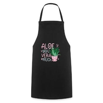 Aloe you vera much Valentinstag Verliebte - Cooking Apron - black - Front - AI Model Male 185 dark (185cm)